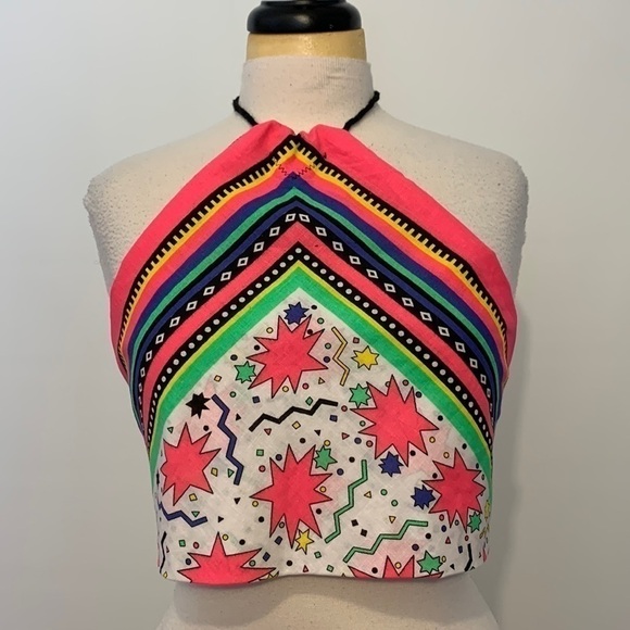 BANDANNA Cropped Halter Top - Picture 1 of 3